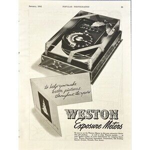 Weston Exposure Meters "help you make better pictures" Vintage Print Ad 1941